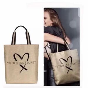 Victoria's Secret Fashion Show Gold Shimmer Tote Bag. NWOT